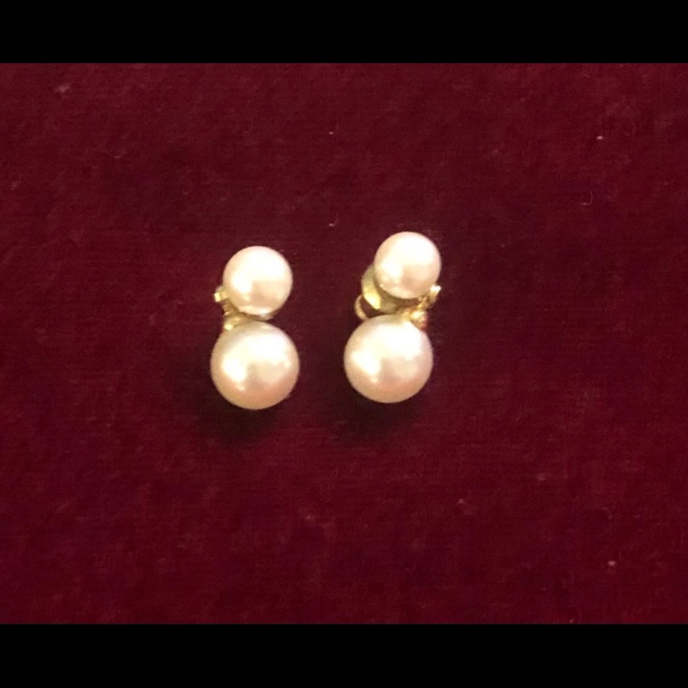Dangle Drop Pearl Earrings - Picture 2 of 2